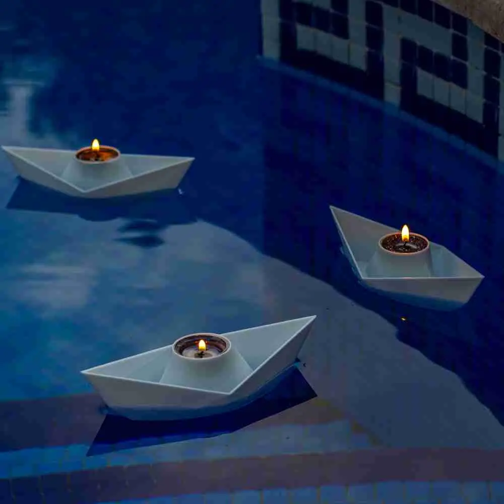 Candle holder - floating paper boat