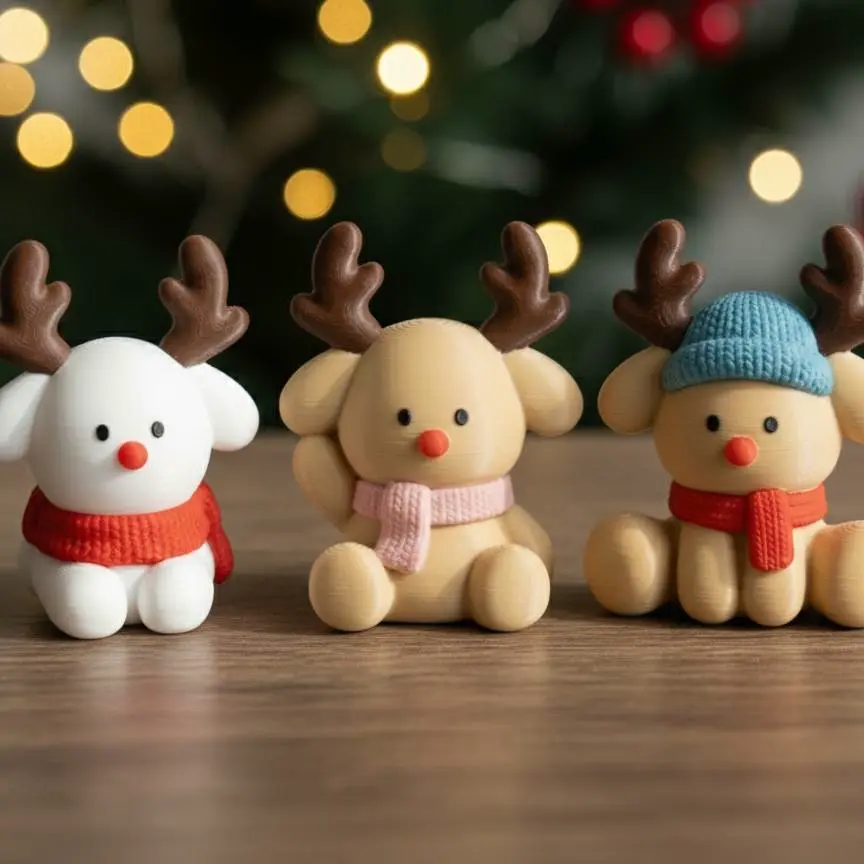 Christmas reindeer figurines ornament mini