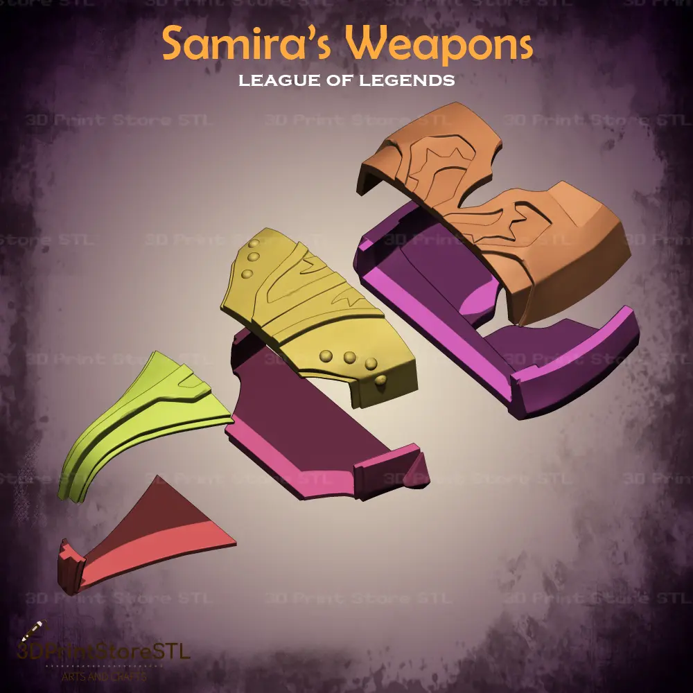 Samira Weapon Cosplay League of Legends - Archivo STL
