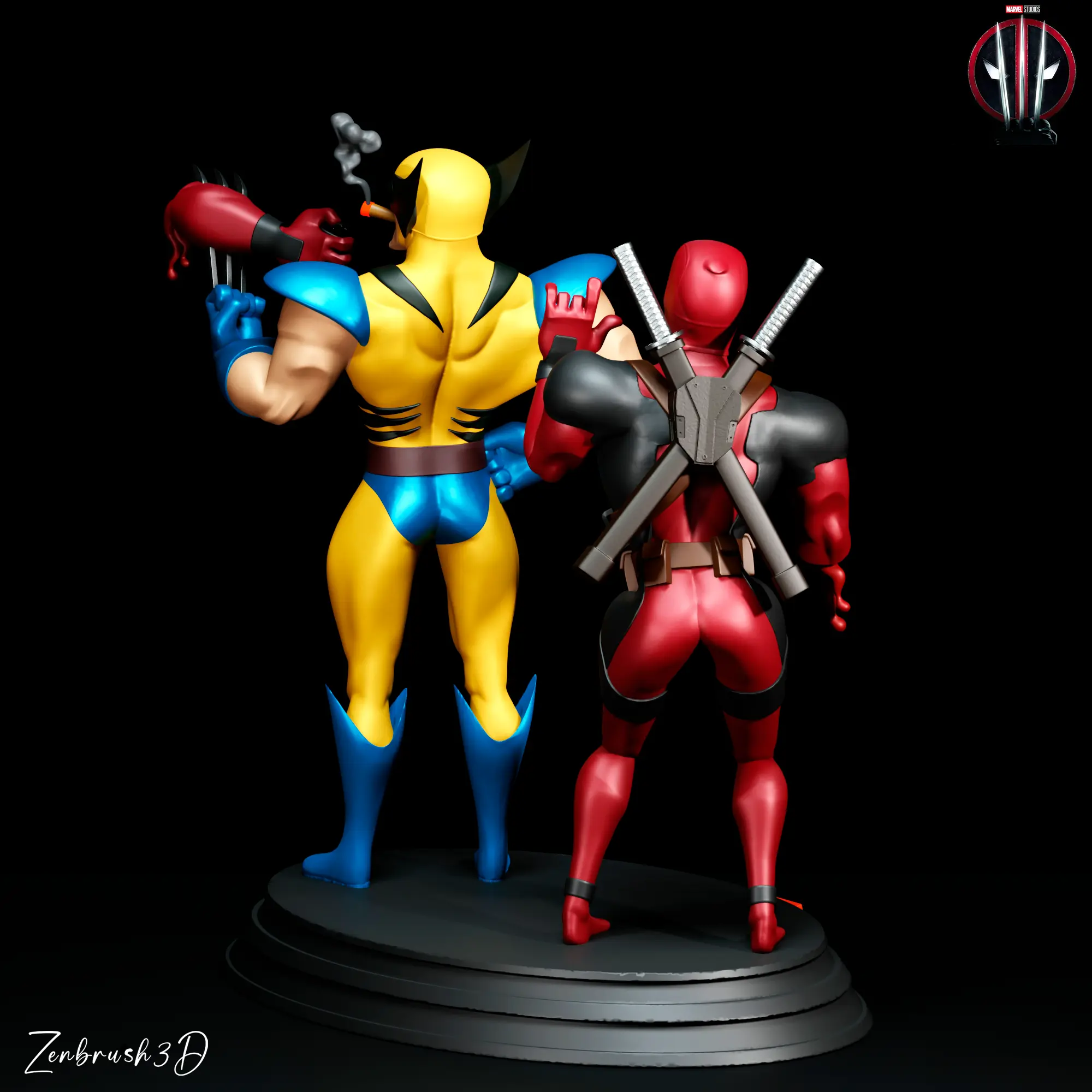 DIORAMA DE DEADPOOL E WOLVERINE COMPLETO PARA IMPRESSÃO 3D