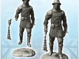 Heavy infantryman with small round shield and metal helmet (-1