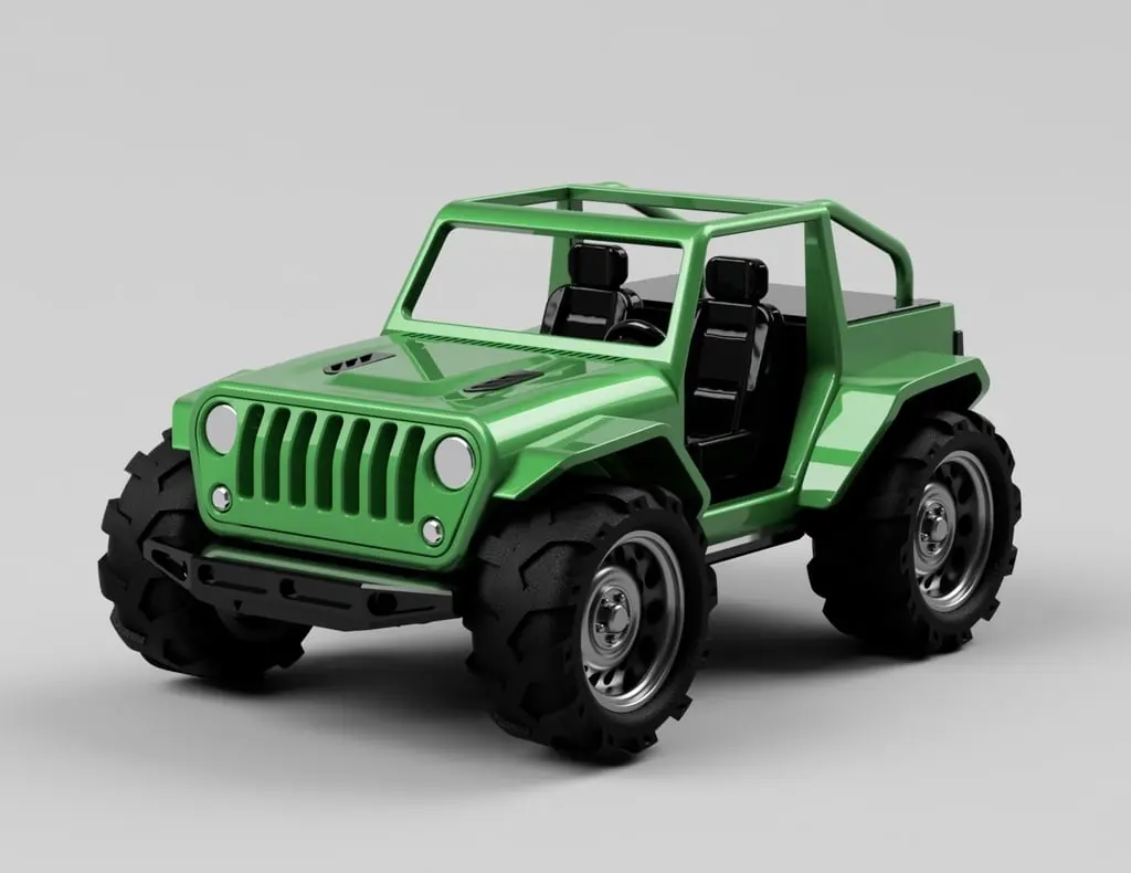 2-door JEEP w removable HARDTOP - Fully printable