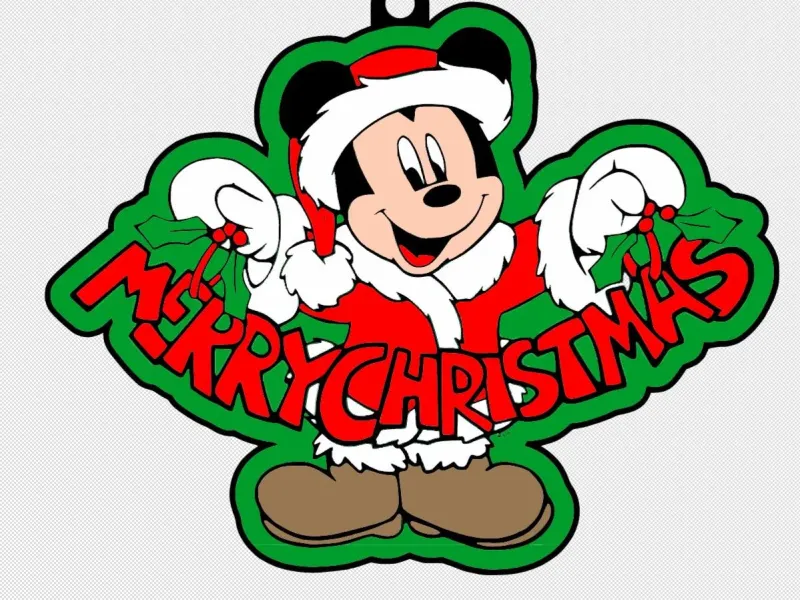 Merry Christmas Mickey Keychain