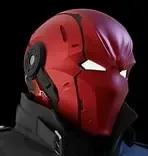 red hood cyberpunk helmet
