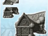 Medieval house with thatched roof and round door (25) - mini-1