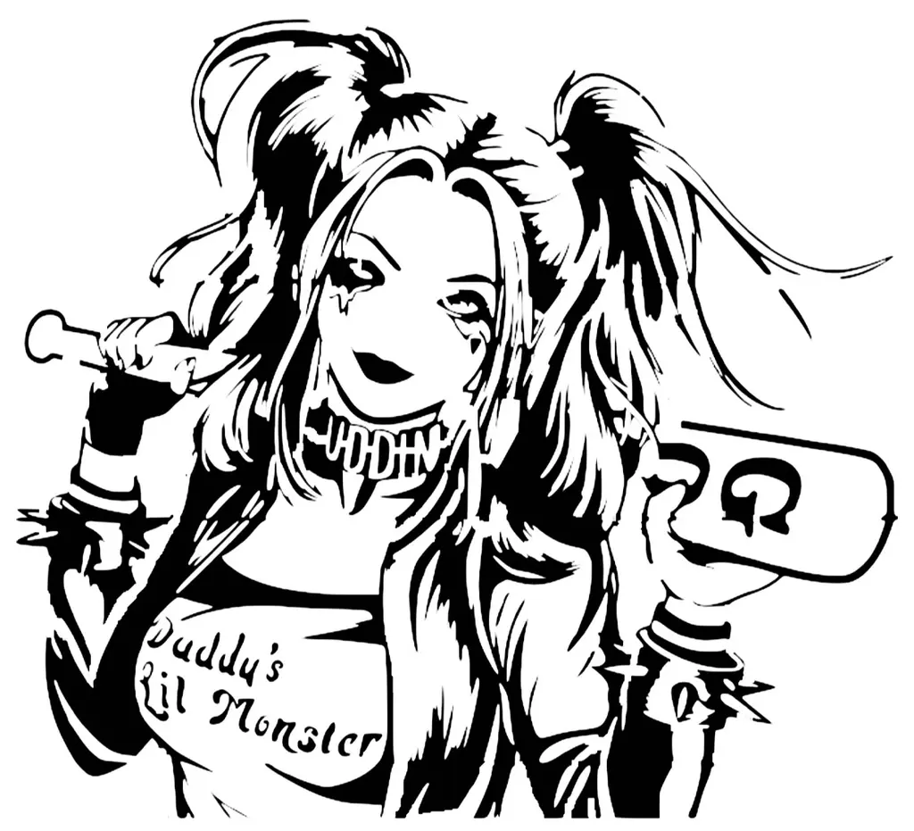 Harley Quinn stencil 12