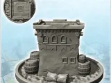 Medieval house on pedestal with flat roof and exterior acces-2