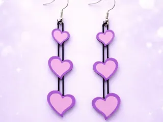 Triple Heart Drop Earrings - Valentine's Day