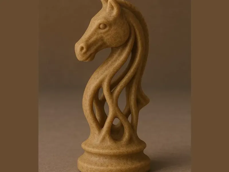 Organic Lattice Knight – Chess Piece