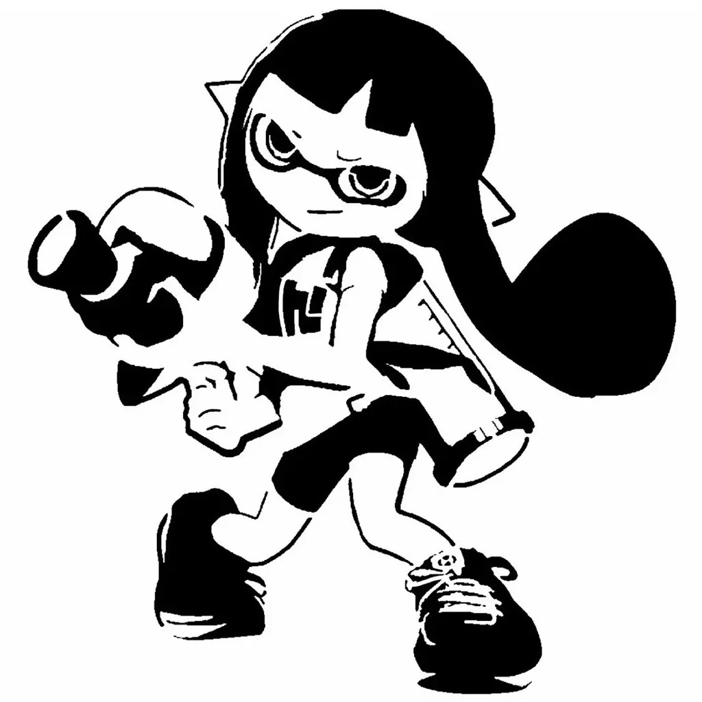 Free Digital Art STL Download - Inkling girl stencilby SMT_M 🦊