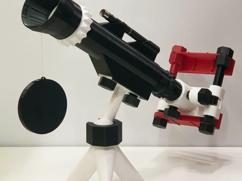 Teleskop mit Laser und Handyhalterung