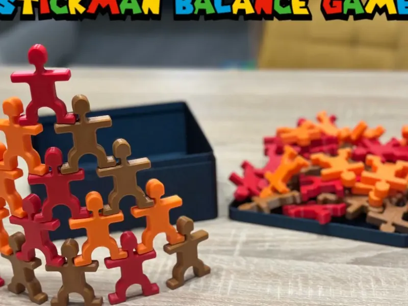 Juego de equilibrio de stickman con caja
