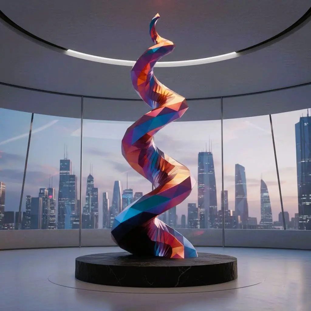 Spiral Abstract Statue 02 – Poligon Design