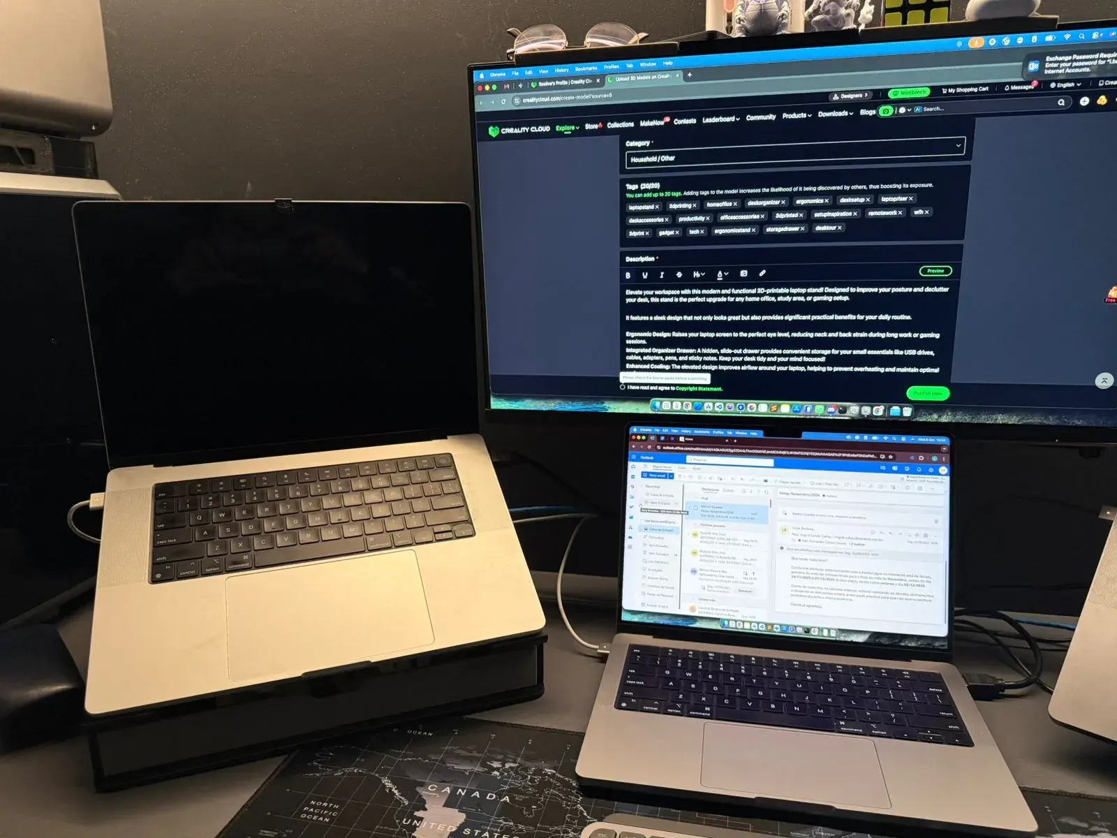 Laptop Stand with Organizer Drawer