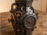 Steampunk Gear Vase | Industrial Clockwork Planter-0