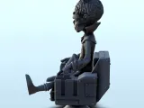 Alien scientist with cranial antennas and high-tech chair (2-6