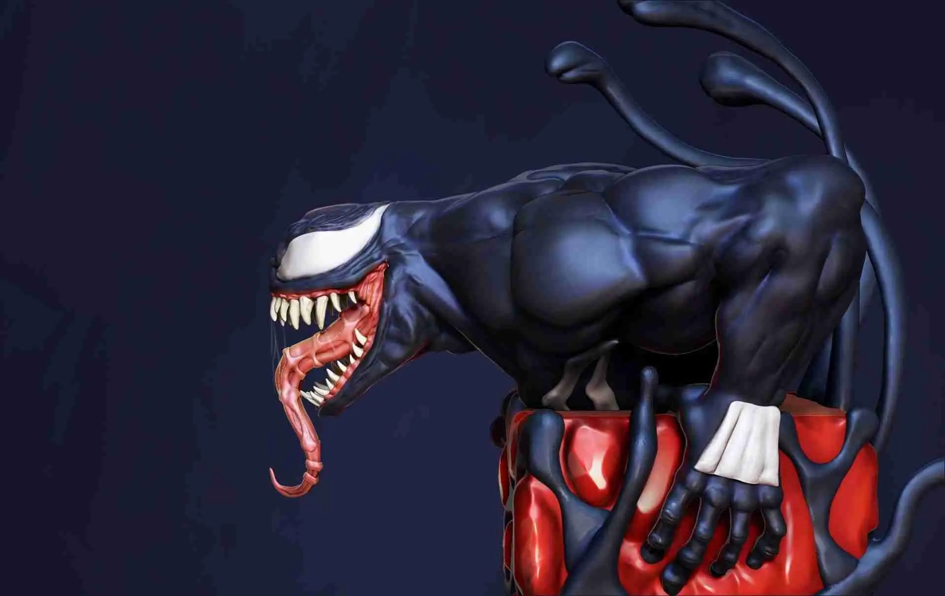 Venom x Cube Miniatur Skulptur 3D-Druck Modell
