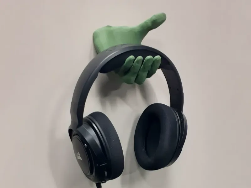 HAND STYLE HEADPHONE WALL-MOUNT HOLDER - NO SUPPORT REQUIRED