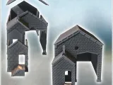 Brick workshop with large access door and annex with stairca-1