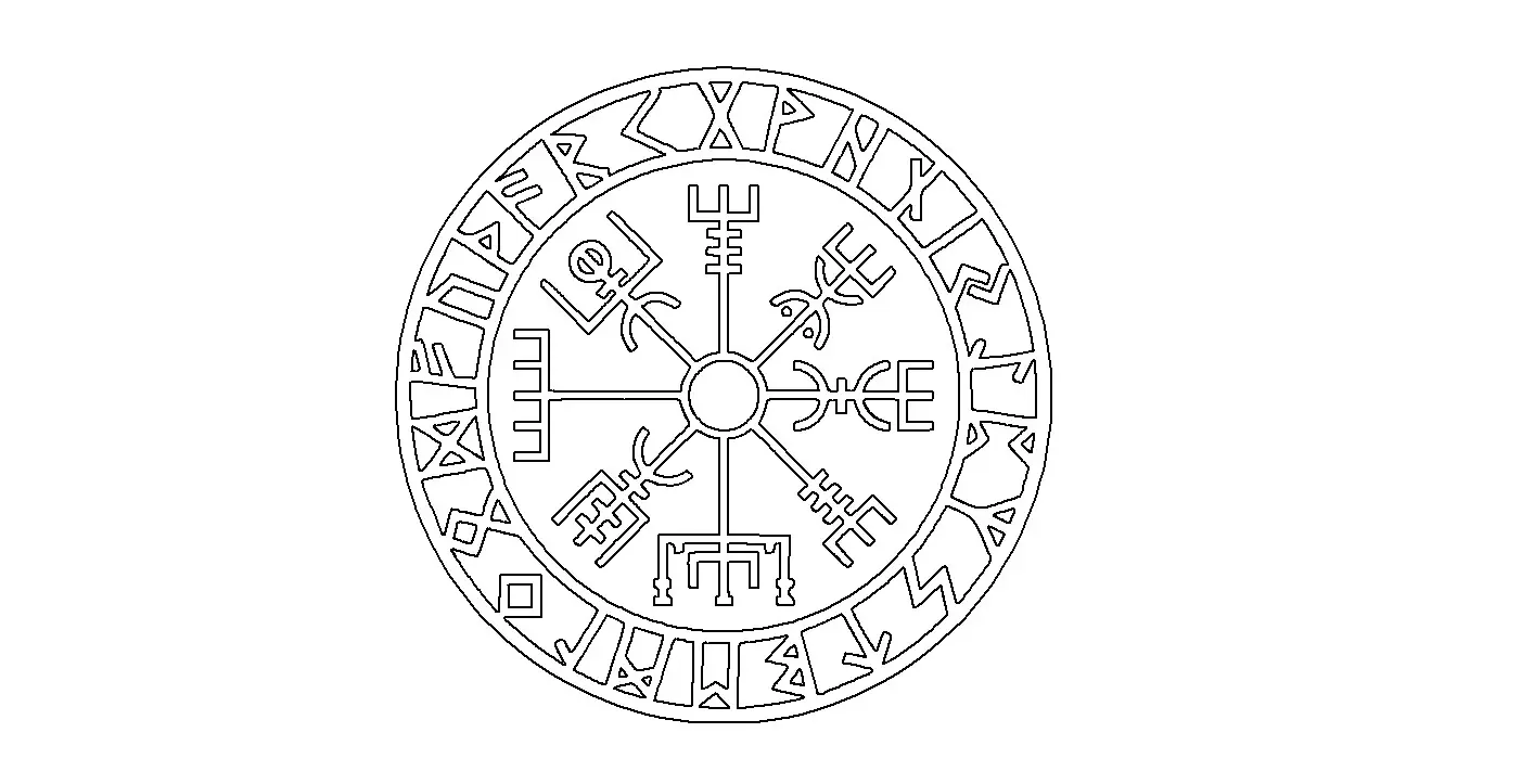 Simple Rune Compas Home Decorations & Ornaments STL Download - a Rune Vegvisir, Runic ...