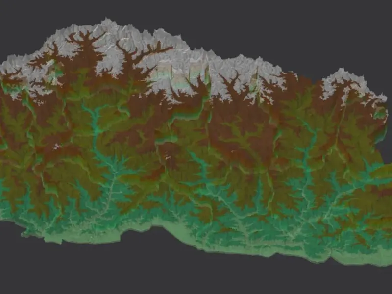 Districts of Bhutan. 3D Map puzzle (20-piece)