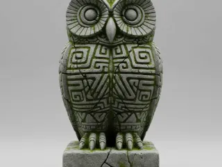 Temple Owl Sentinel – Ancient Guardian Relic Diorama
