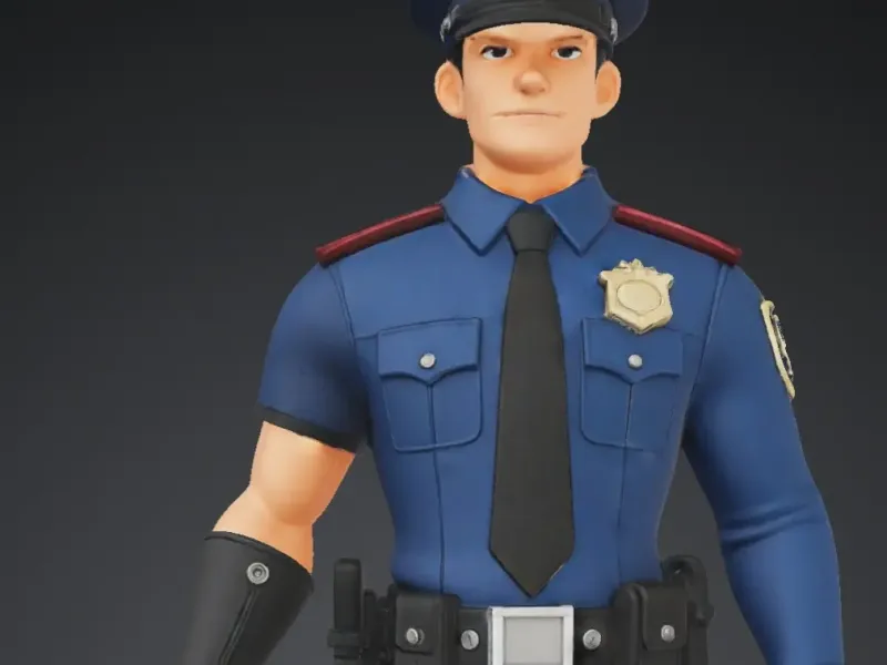 poliziotto con pistola e cappello