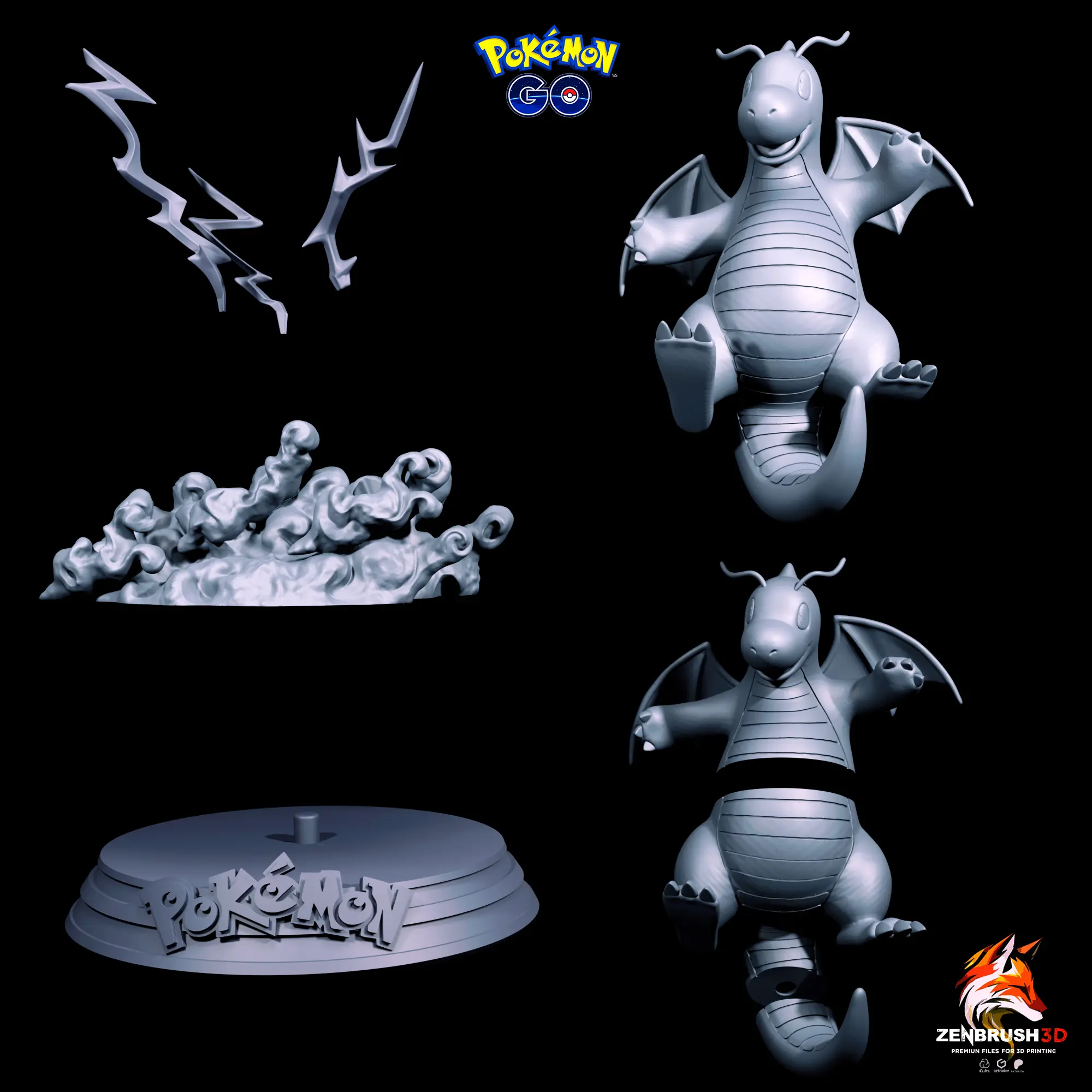 DRAGONITE - POKEMON IMPRESSÃO 3DPOKEMON RIULU LUCARIO