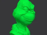 3D printable Grinch Bust-5