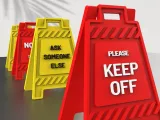 Funny Office Desk Signs, 3D Mini Floor Sign Set, 4 pcs.-0