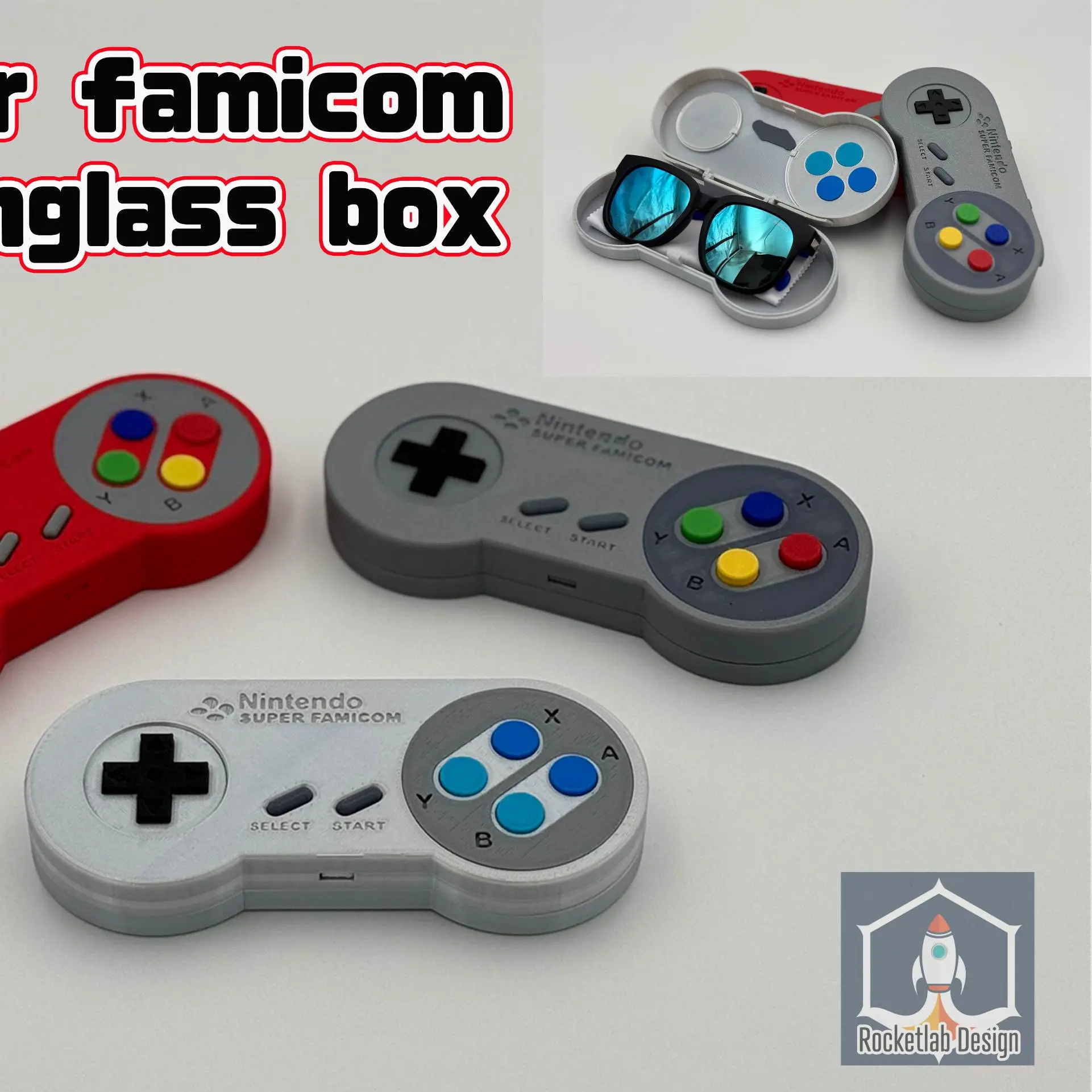 Retro gamer Super Nintendo sunglasses and storage box
