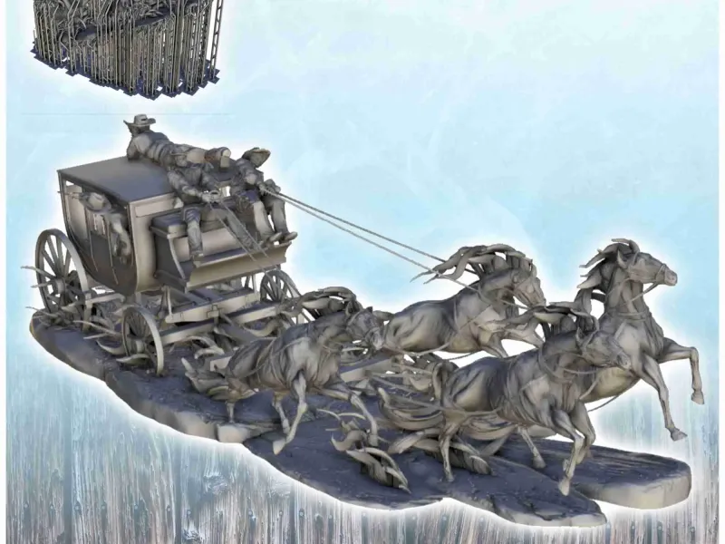 Wild West Pferdekutsche - Western alt ACW USA US Bürgerkrieg