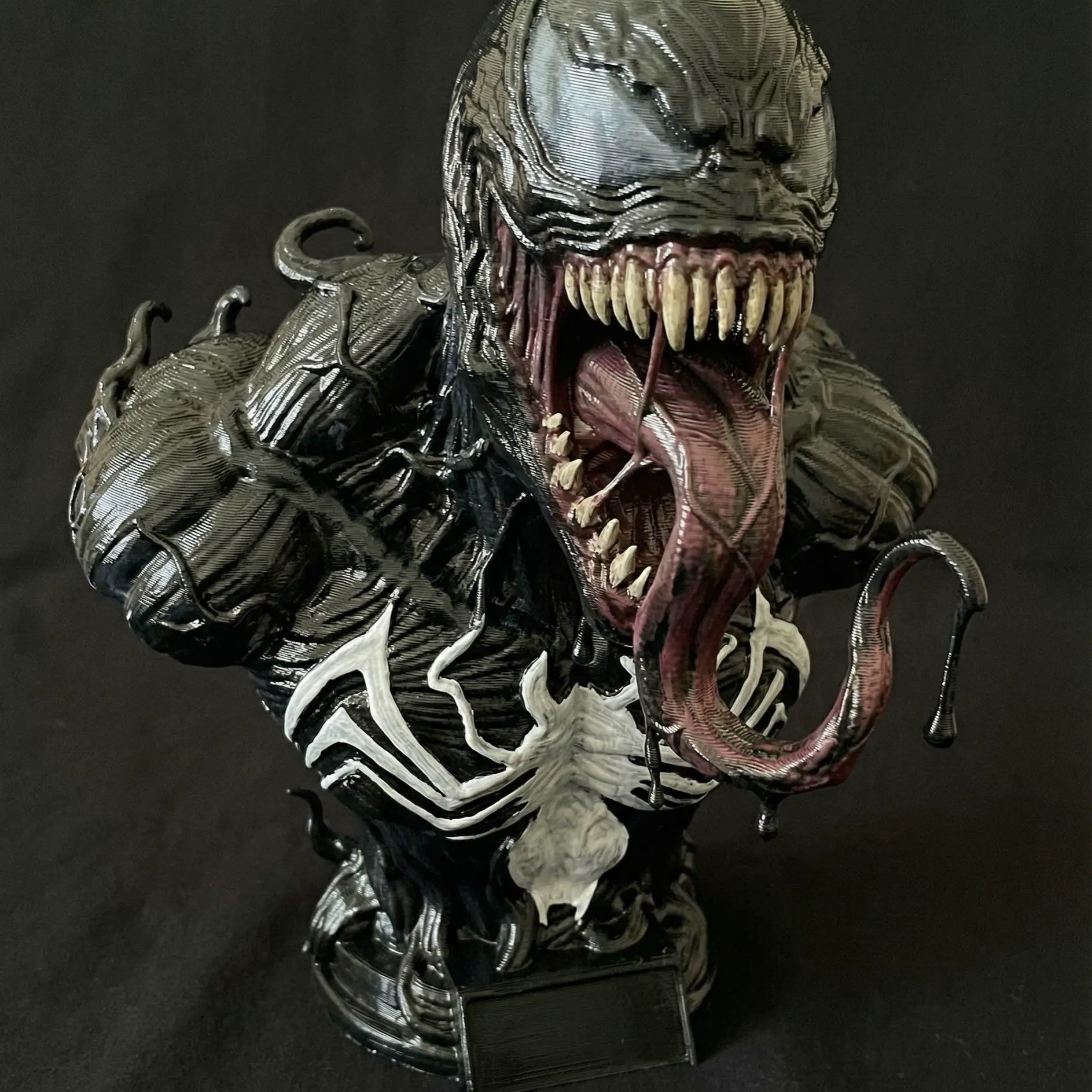 Venom Symbiote Bust | Dark Anti-Hero Statue | Alien Monster