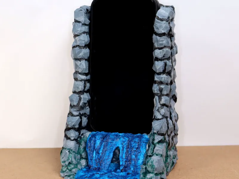 Phone holder waterfall