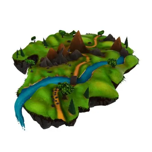 Floating Island Landscape 3D Model STL Printable