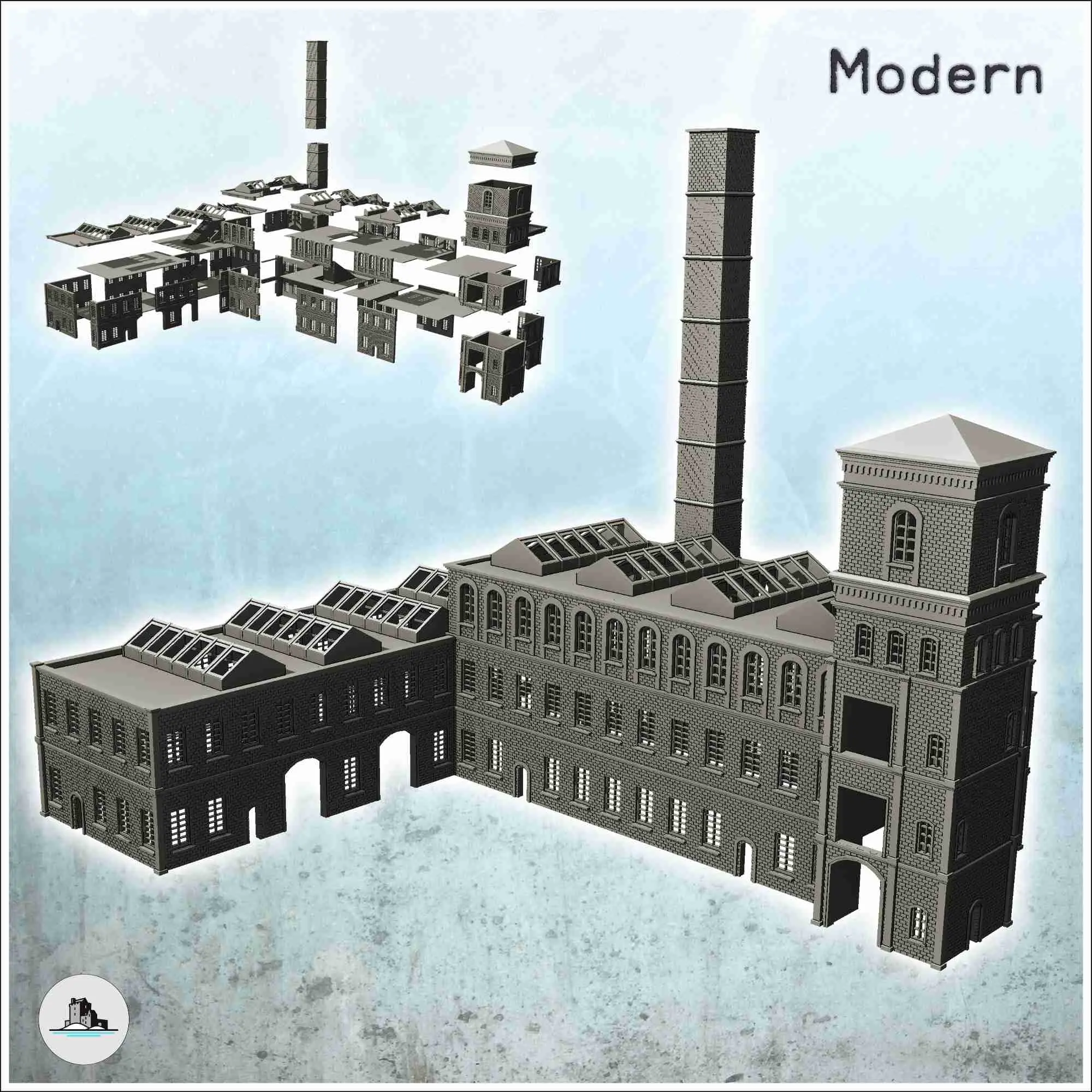 Moderne Industriegebäude Packung Nr. 1 - Szenerie-Miniaturen