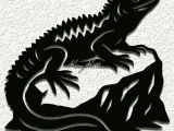 iguana lizard rock wall art home decor-0