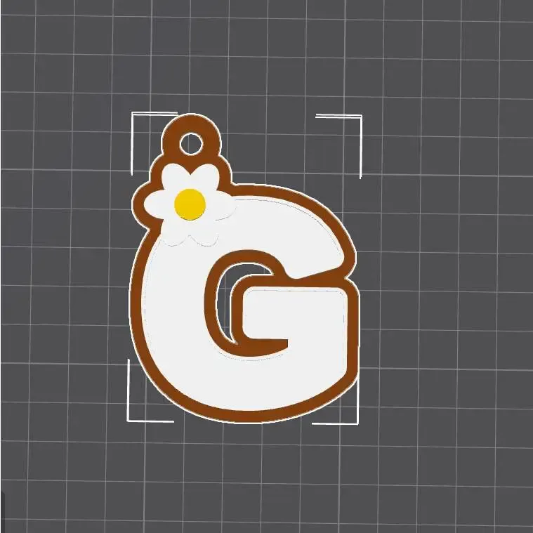 G capital letter flower keychain