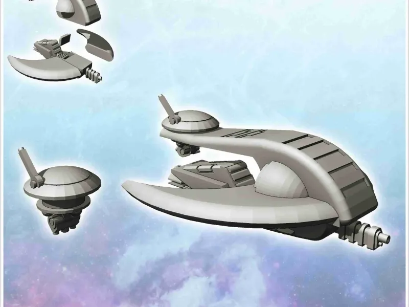 Tau recon spaceship with scout drone (6) - miniatures warham