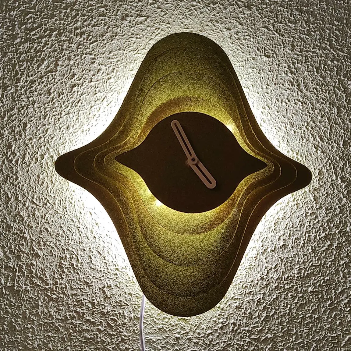 Luminous Wave Clock - modern organic style