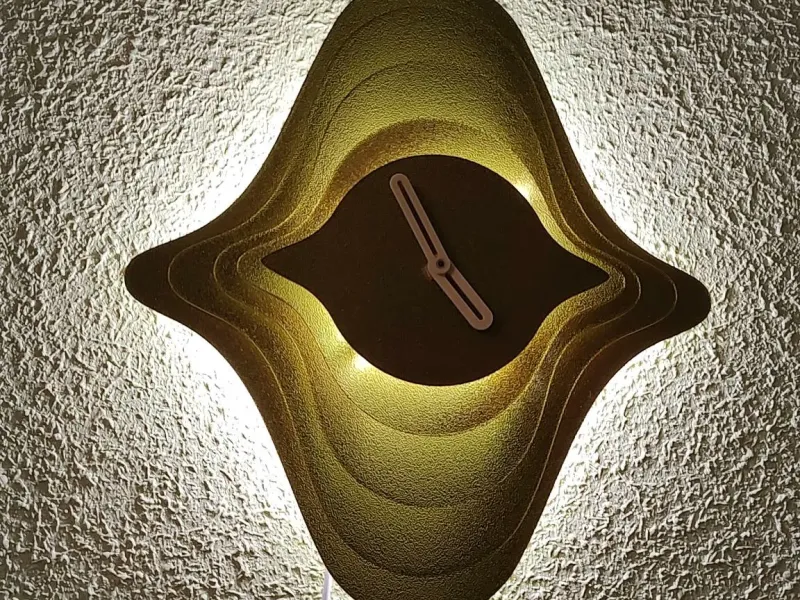 Luminous Wave Clock - modern organic style
