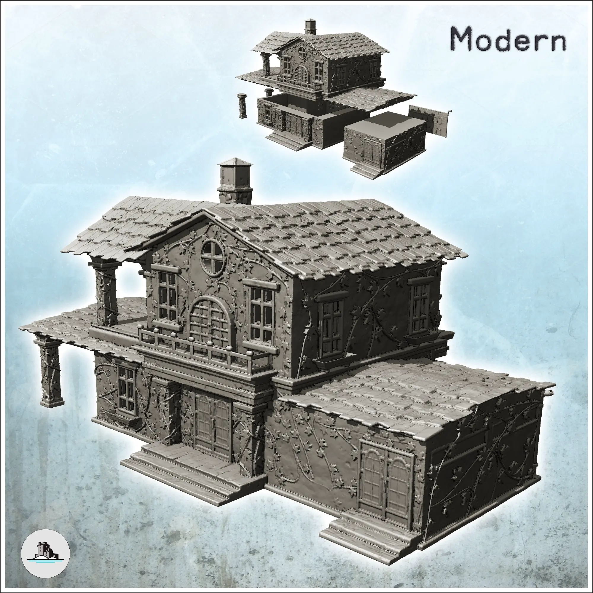Large modern house with vehicle garage and balcony floor (9)