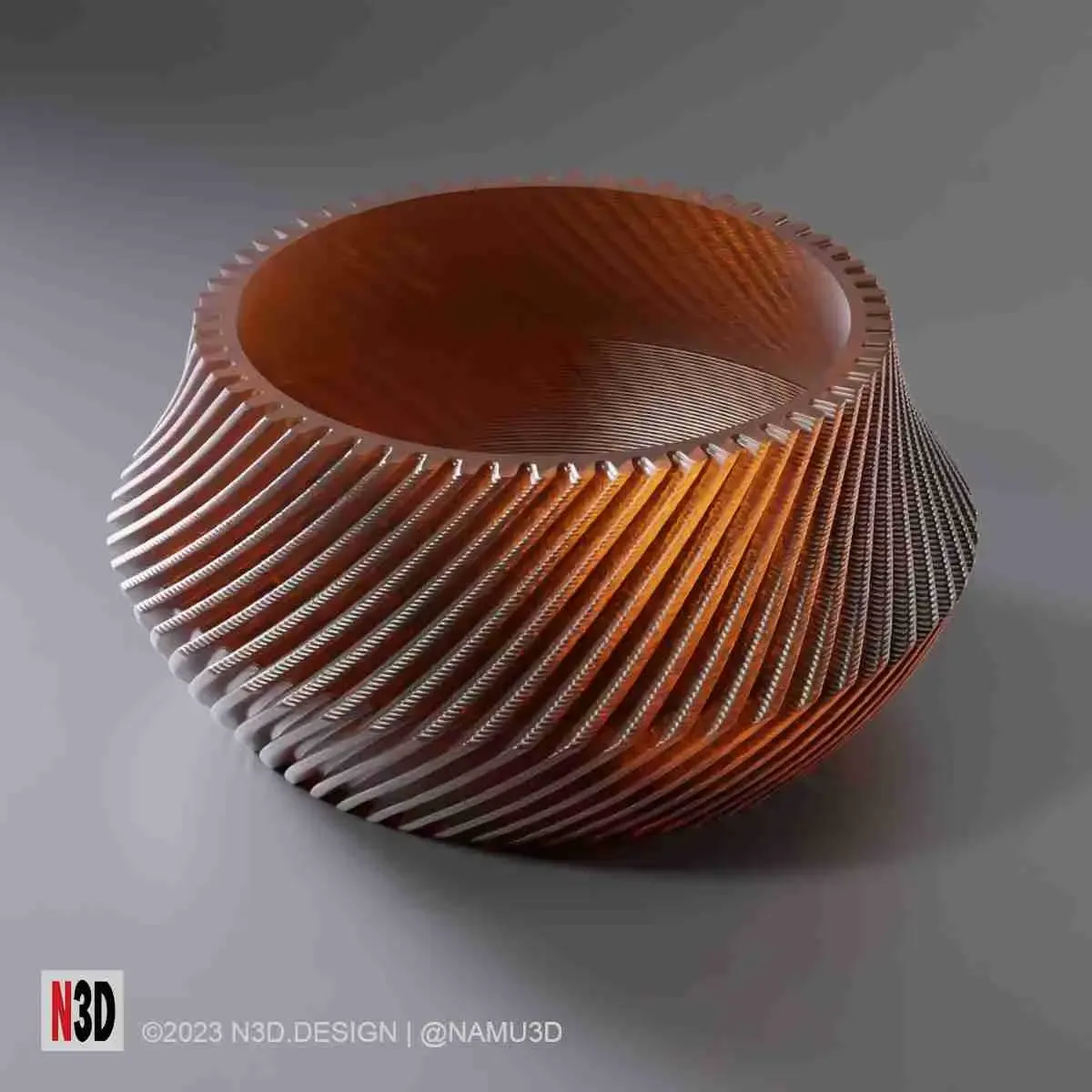 Vase 0013 B Twisted bowl vase