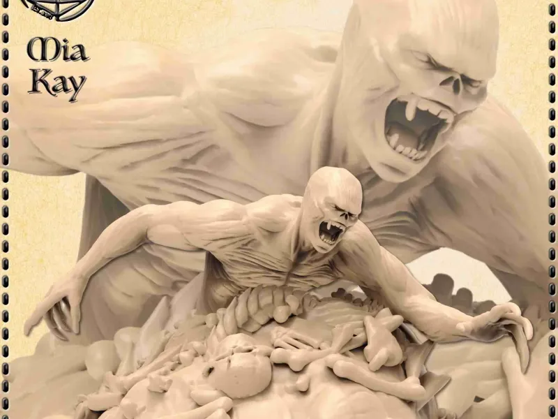 Flayed Ghoul Rising from Bone Pile