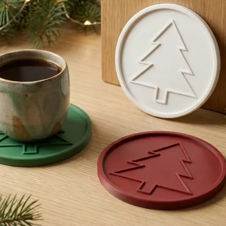 3D Printer Files | 3MF File | Christmas Tree Coaster - Festive Decor