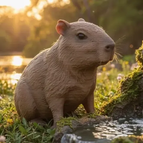 Cute baby capybara realistic