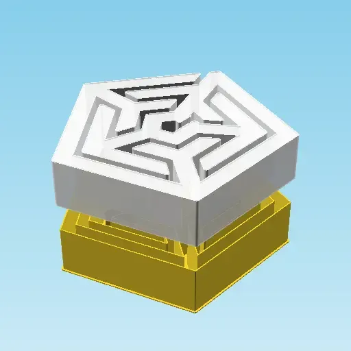 pentagram labyrinth, nestable box (v2)