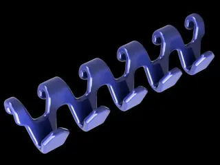 Five-fold hook mounted without screws