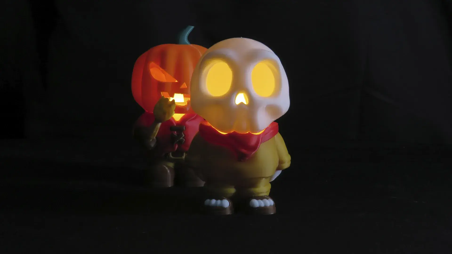LED CANDLE HOLDER PUMPKIN AND SKULL