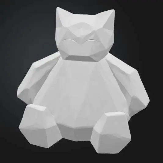 Low Poly Pokemon figurine - Snorlax